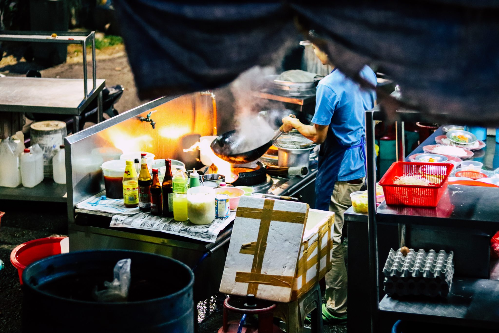 Jedzenie uliczne street food w Malezji