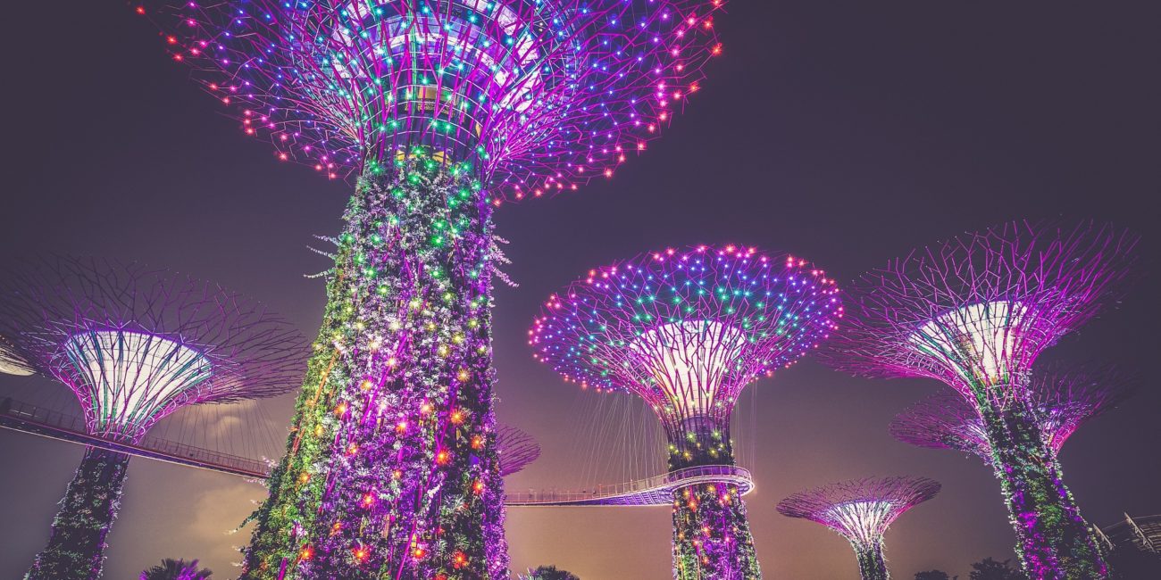 Kosmiczne ogrody Gardens by the Bay w Singapurze